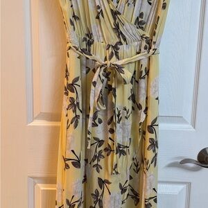 Le Chateau Yellow Floral Maxi Dress